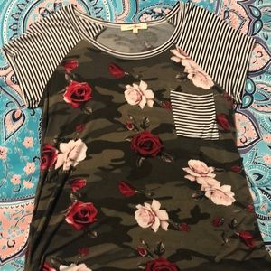 Camo shirt with roses